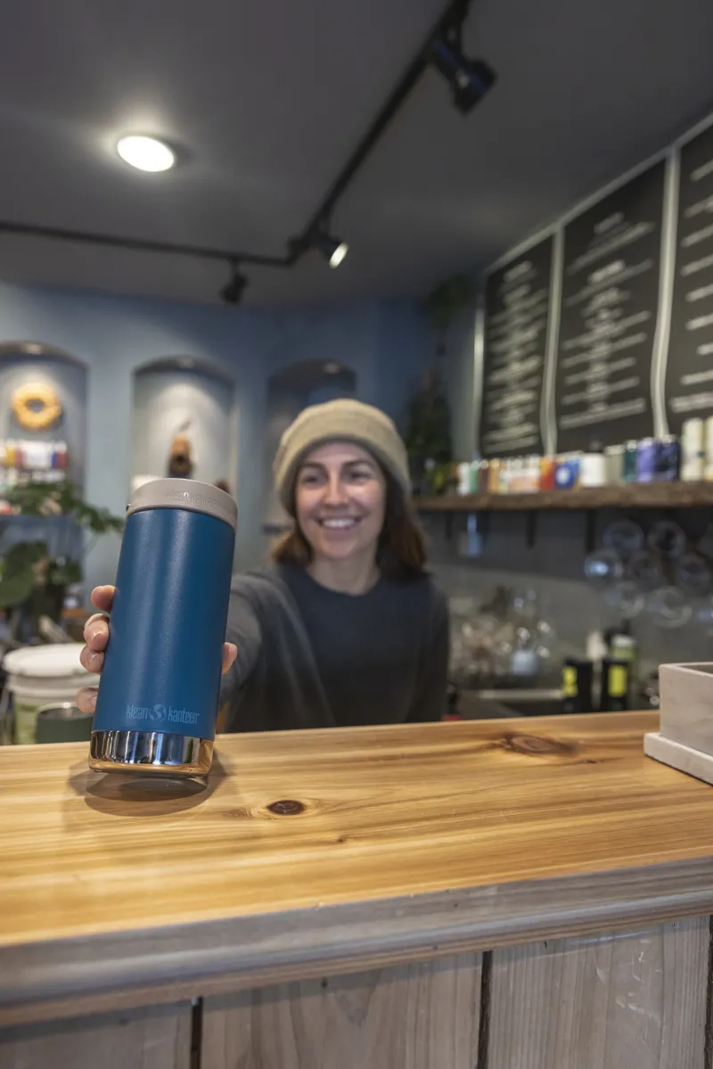 Klean Kanteen Insulated TKWide Cafe Cap 355ml - Corsair Blue-3