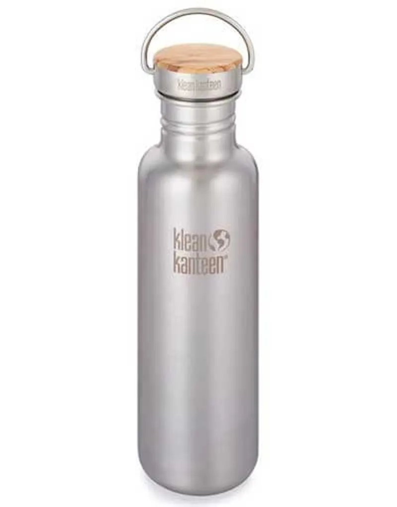 Klean Kanteen Classic Bottle Bamboo Cap 800ml - Brushed Steel