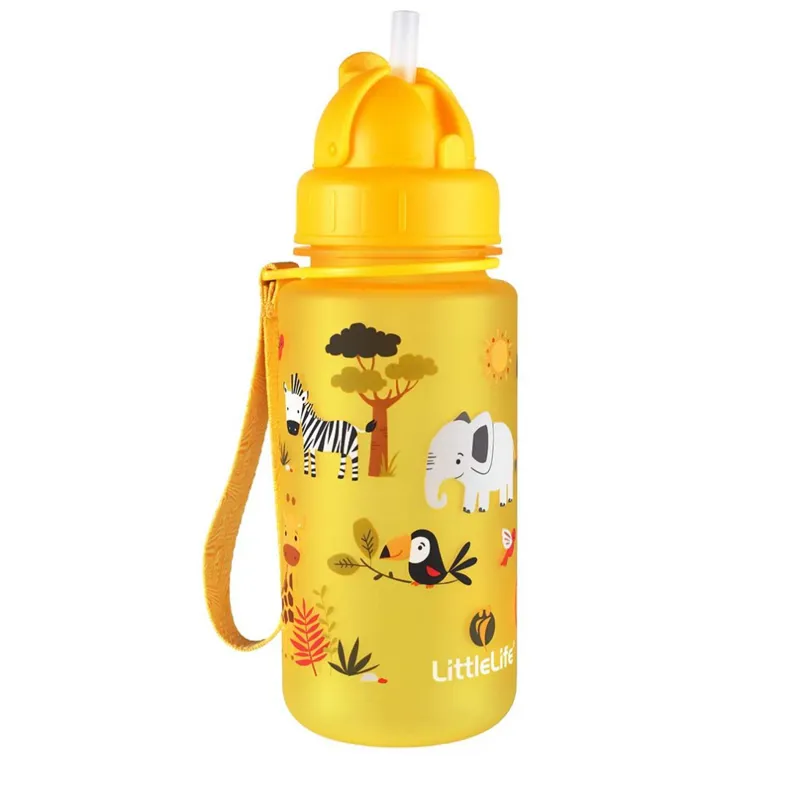 Littlelife Water Bottle Yellow Tropical-1