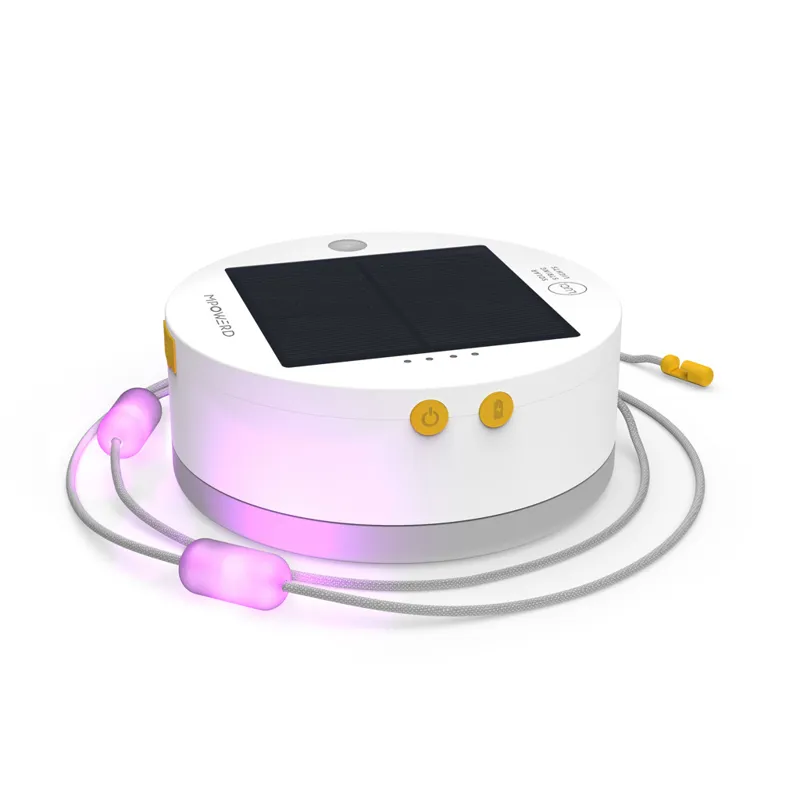 Luci Colour + White String Lights and Mobile Solar Charger for Camping