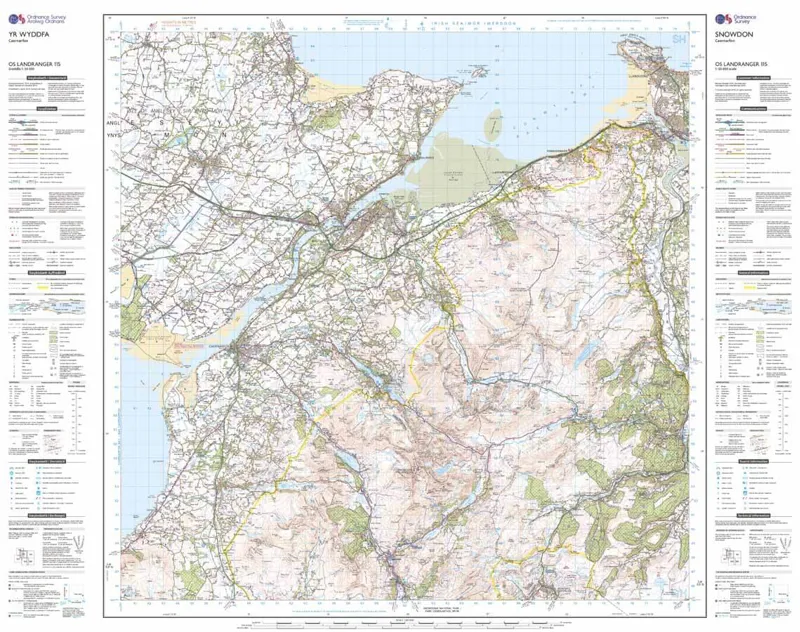 Landranger 115 Yr Wyddfa Snowdon Laminated Ordnance Survey Map-2