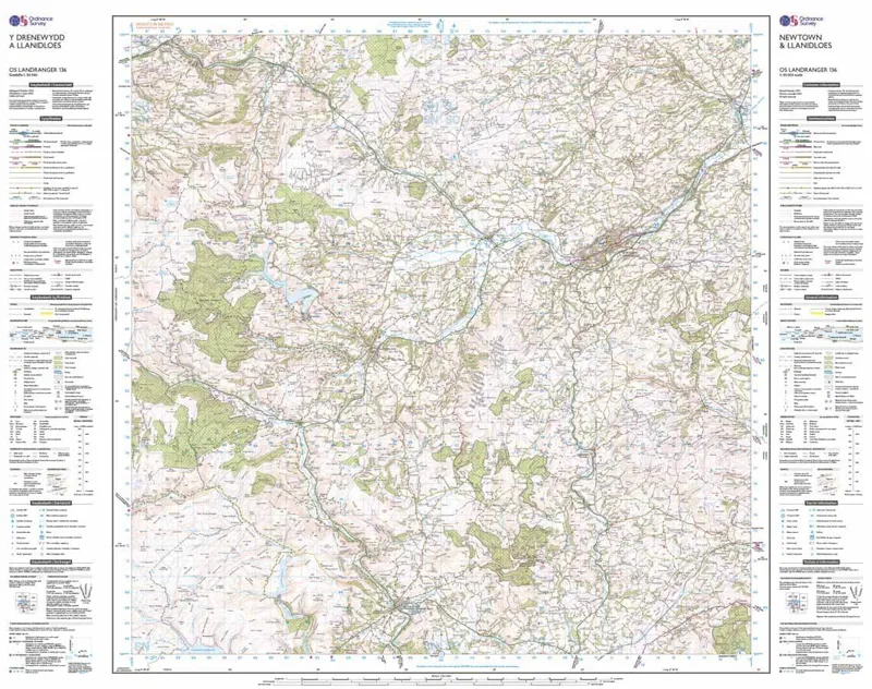Landranger 136 Newtown and Llanidloes Ordnance Survey Map-2