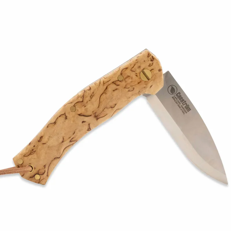 Casstrom Lars Falt Slip Joint UK EDC Folding Bushcraft Knife - Curly Birch