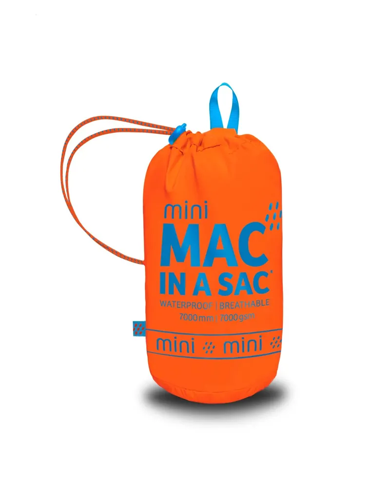 Mac in a Sac Kids Waterproof Jacket Neon Orange-1