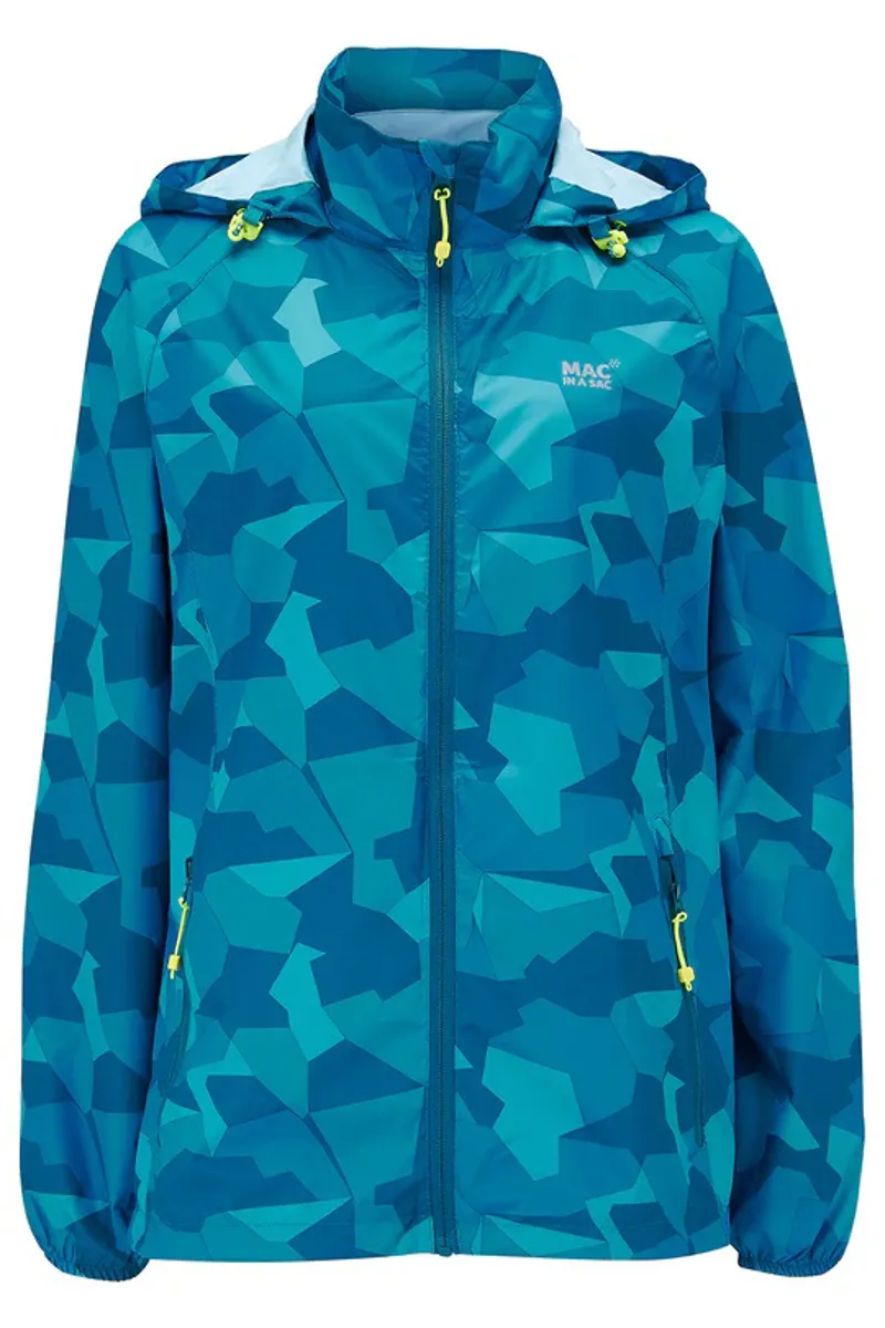 Mac In A Sac Unisex Origin 2 Waterproof Jacket - Teal Camo Tonal Zip