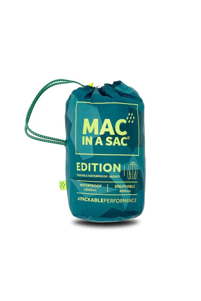 Mac In A Sac Unisex Origin 2 Waterproof Jacket - Teal Camo Tonal Zip-2