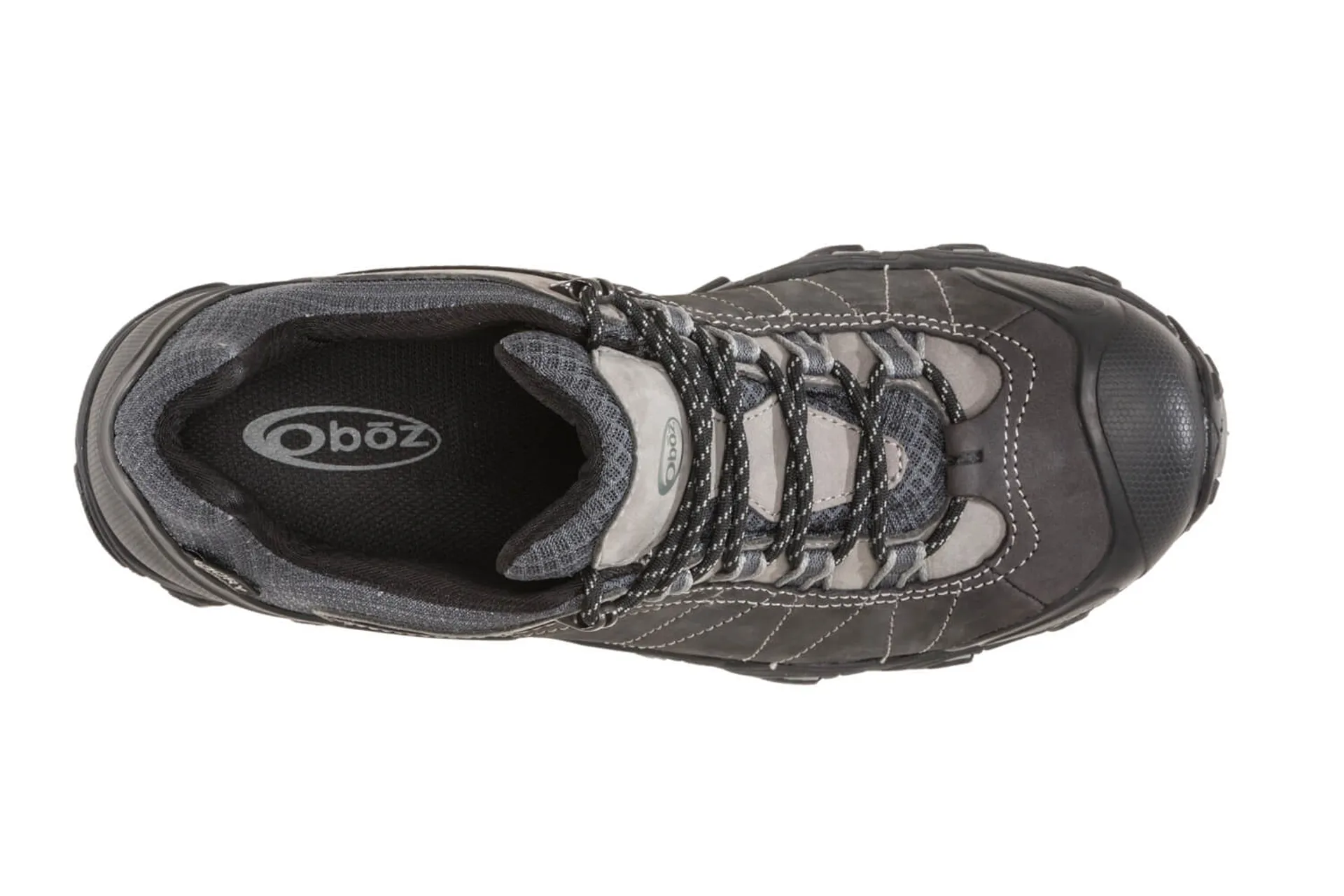 Oboz Mens Bridger Low Waterproof Walking Shoes Wide Fit Dark Shadow