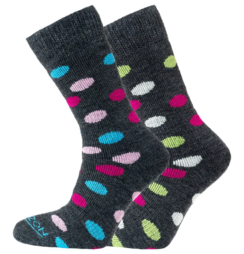 Horizon Heritage Socks 2 pack 4 - 7 Spots - Charcoal pink apple