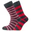 Horizon Heritage Socks Twin Pack UK 8 -12 Hoop - Red / Charcoal