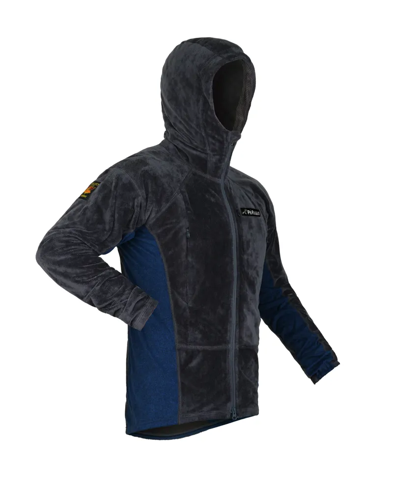 Paramo Men's Enduro Plus Fleece Hooded Jacket Grey/Cobalt Blue