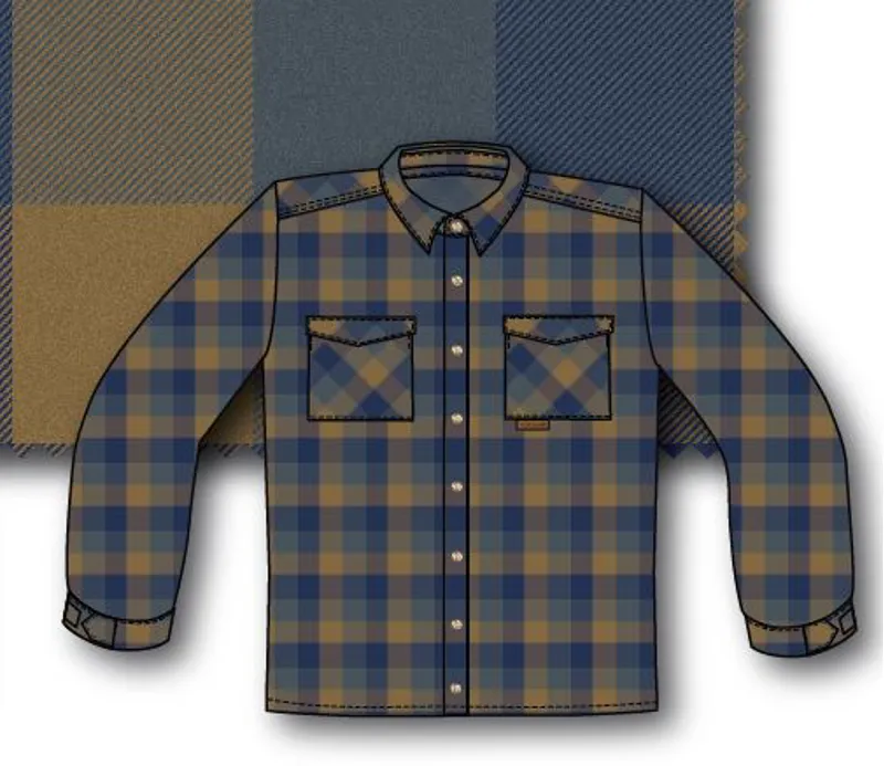 Paramo Men's Katla Long Sleeved Shirt - Indigo Gingham Check