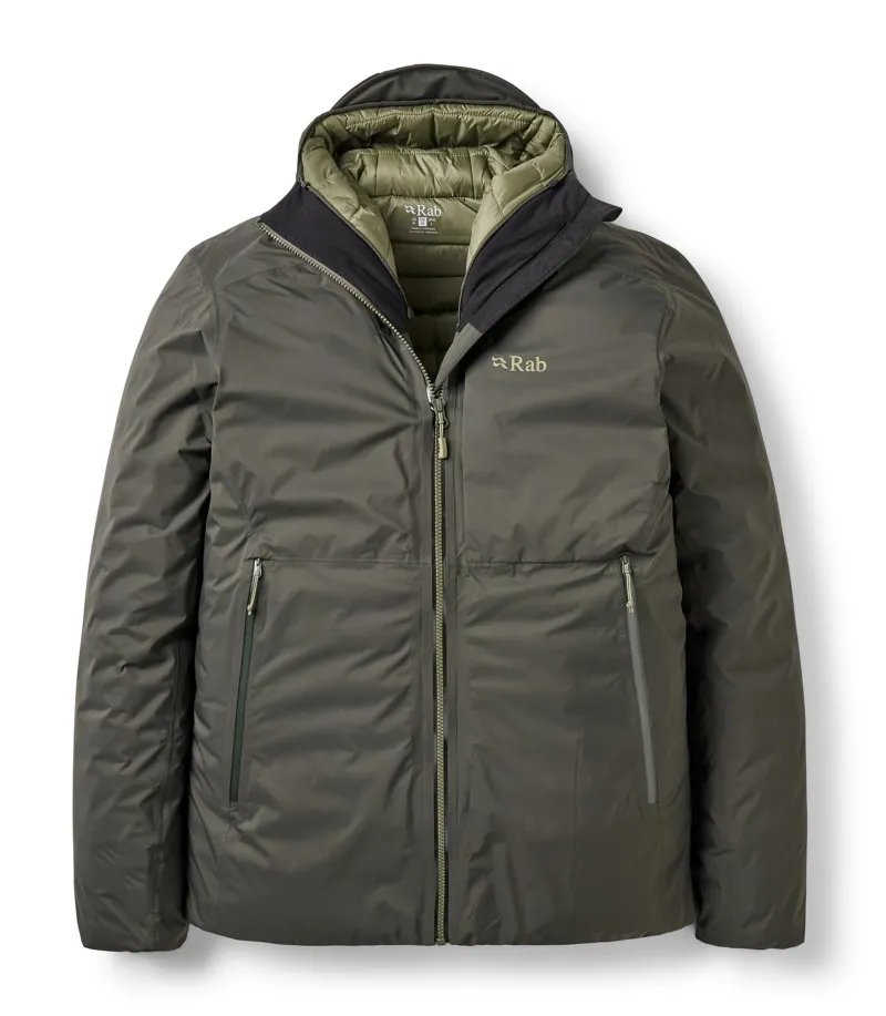 Rab Mens Microlight Shield Waterproof Down Jacket - Dark Army Green - New AW26-1