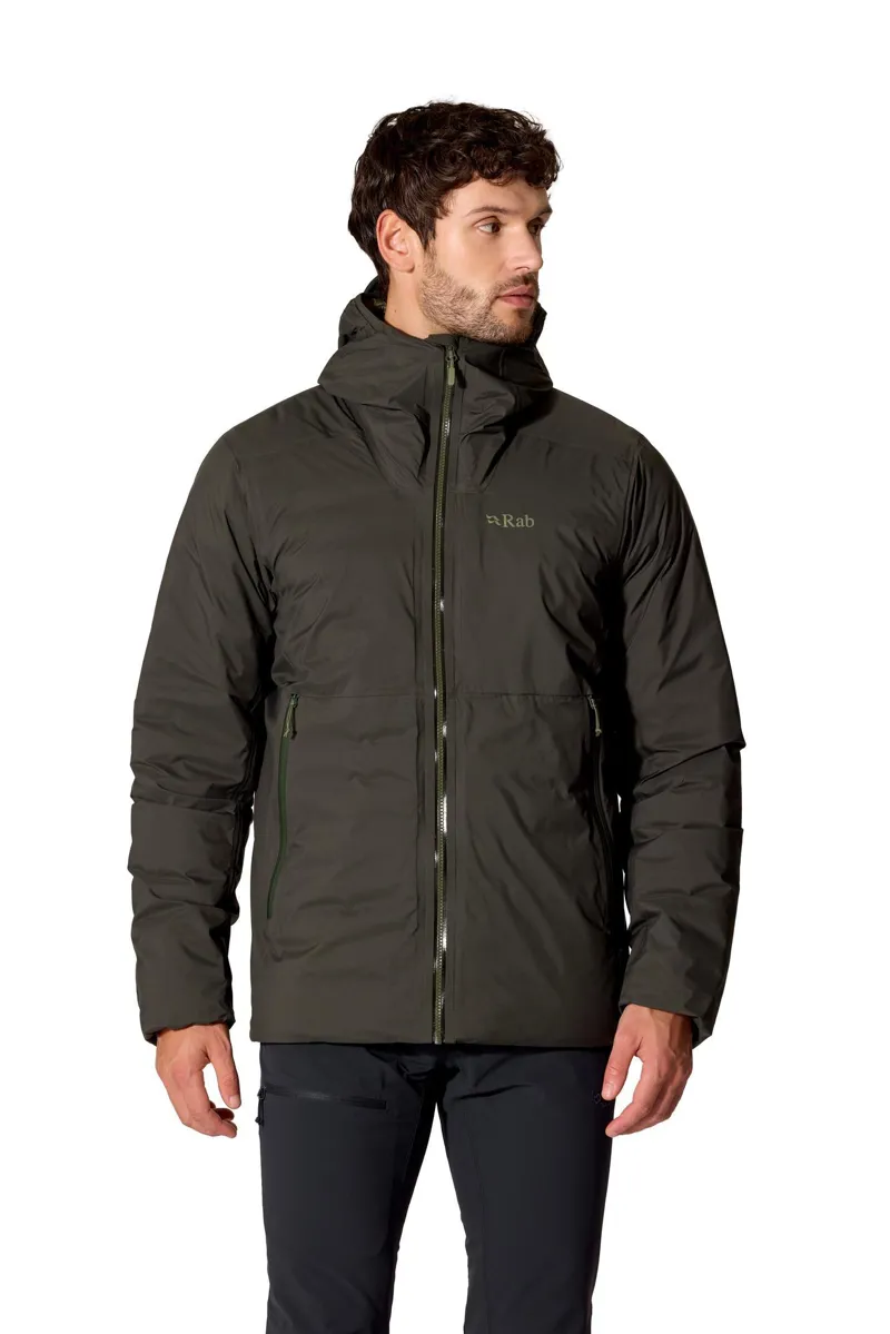 Rab Mens Microlight Shield Waterproof Down Jacket - Dark Army Green - New AW26
