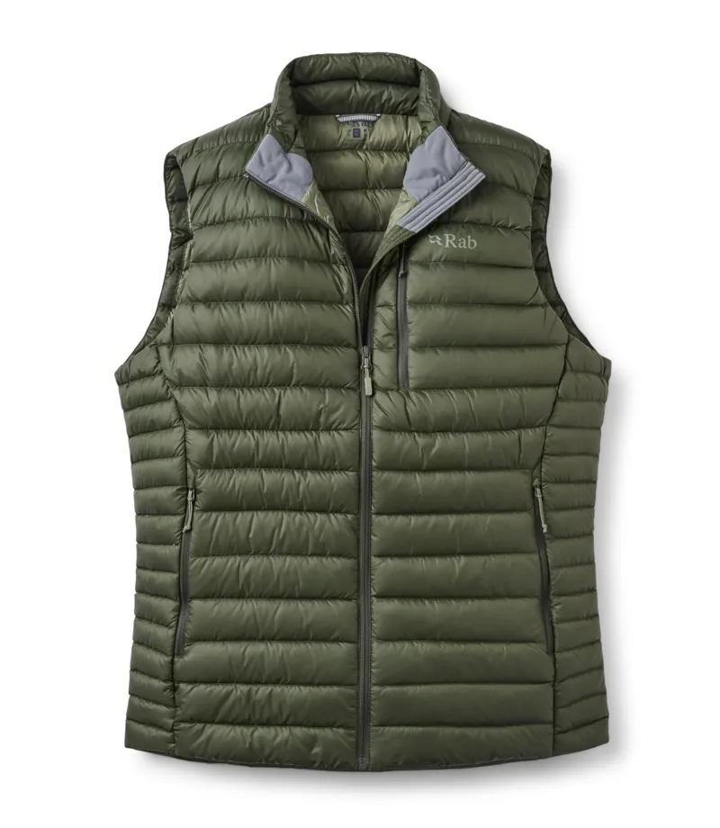 Rab Mens Microlight Down Vest - Army Green - New AW26-3