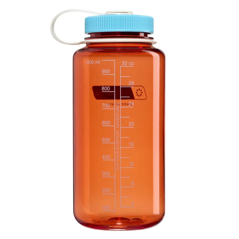 Nalgene Tritan Renew 1 litre Wide Mouth - Flame - Blue Atholl Cap-1