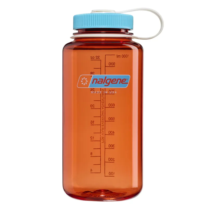 Nalgene Tritan Renew 1 litre Wide Mouth - Flame - Blue Atholl Cap