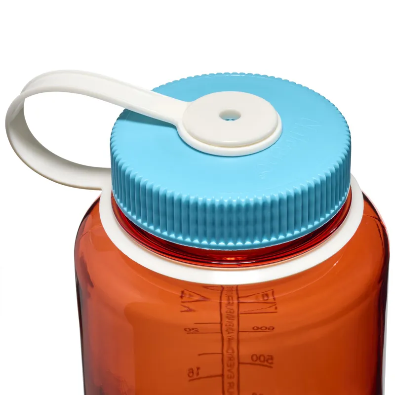 Nalgene Tritan Renew 1 litre Wide Mouth - Flame - Blue Atholl Cap-2