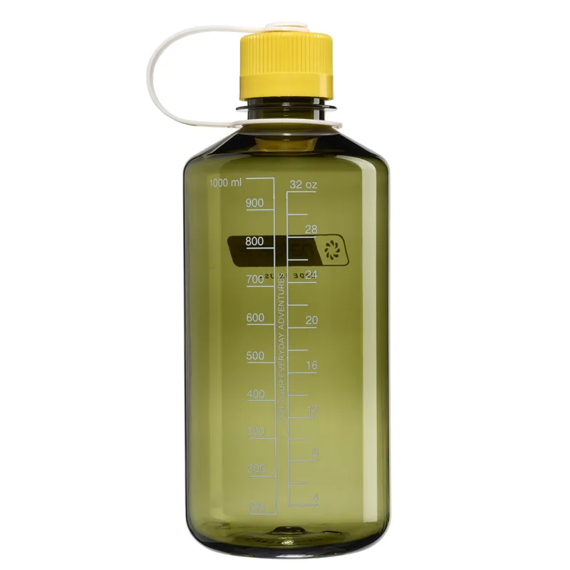 Nalgene Tritan Sustain 1 Litre Narrow Mouth - Oil Green and Freesia Cap-2
