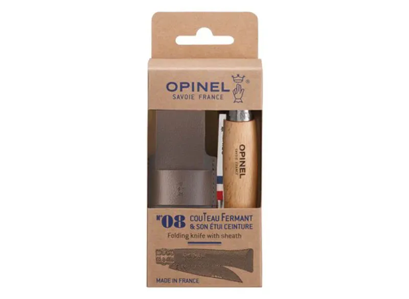Opinel No.8 Classic Originals Stainless Steel Knife with Sheath Gift Set
