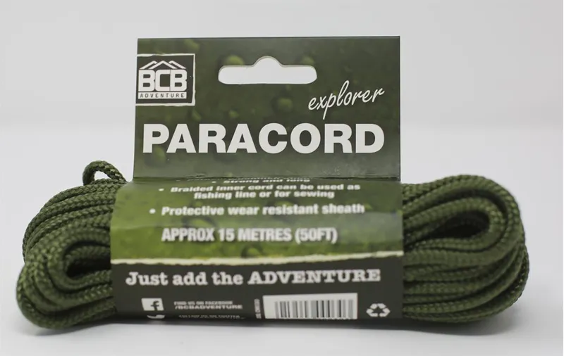 BCB Paracord 15M Length Olive Green 110lb Breaking Strain-1