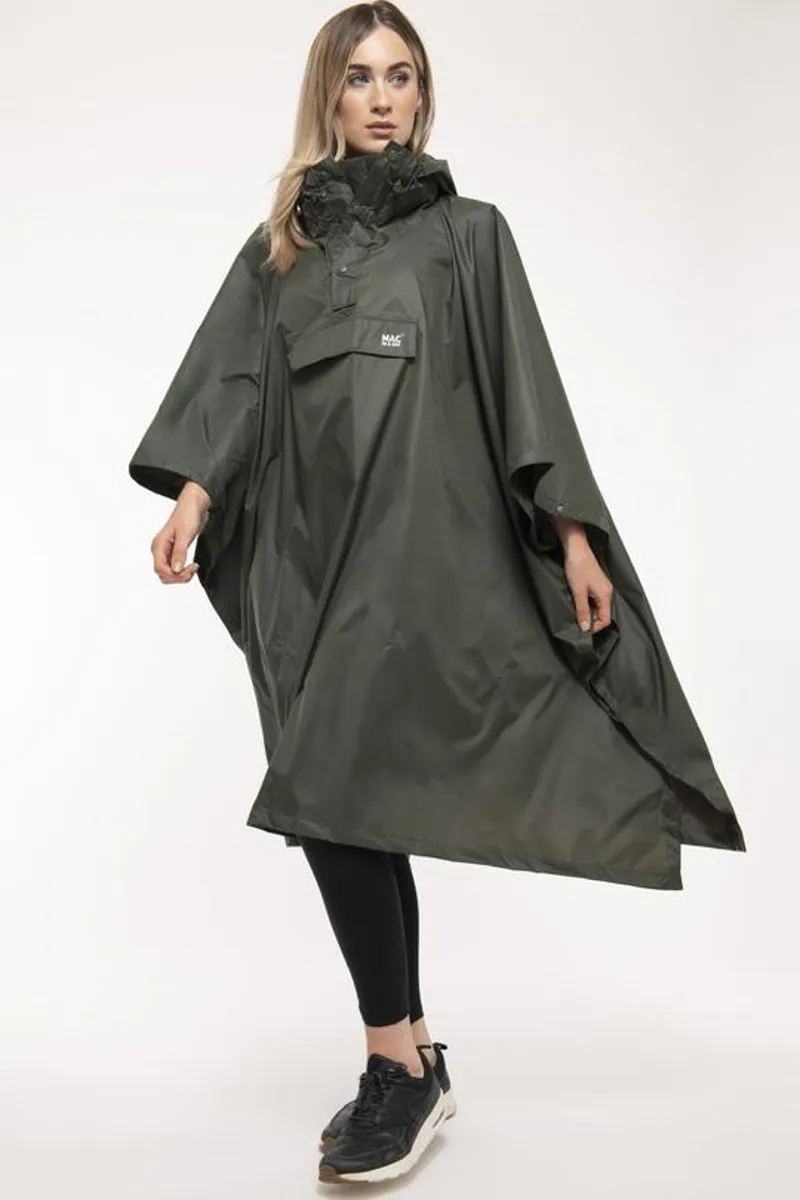 Mac in a Sac Waterproof Poncho - Khaki Green-5