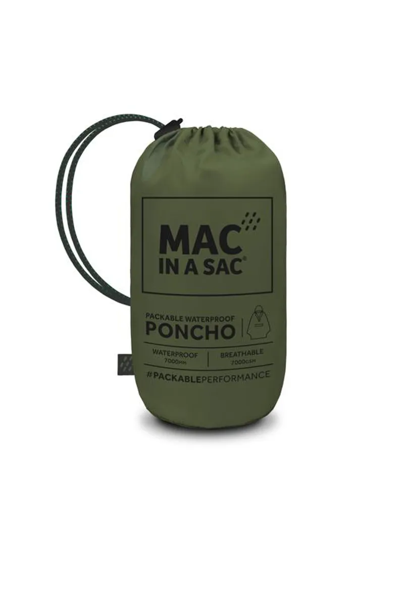 Mac in a Sac Waterproof Poncho - Khaki Green-1