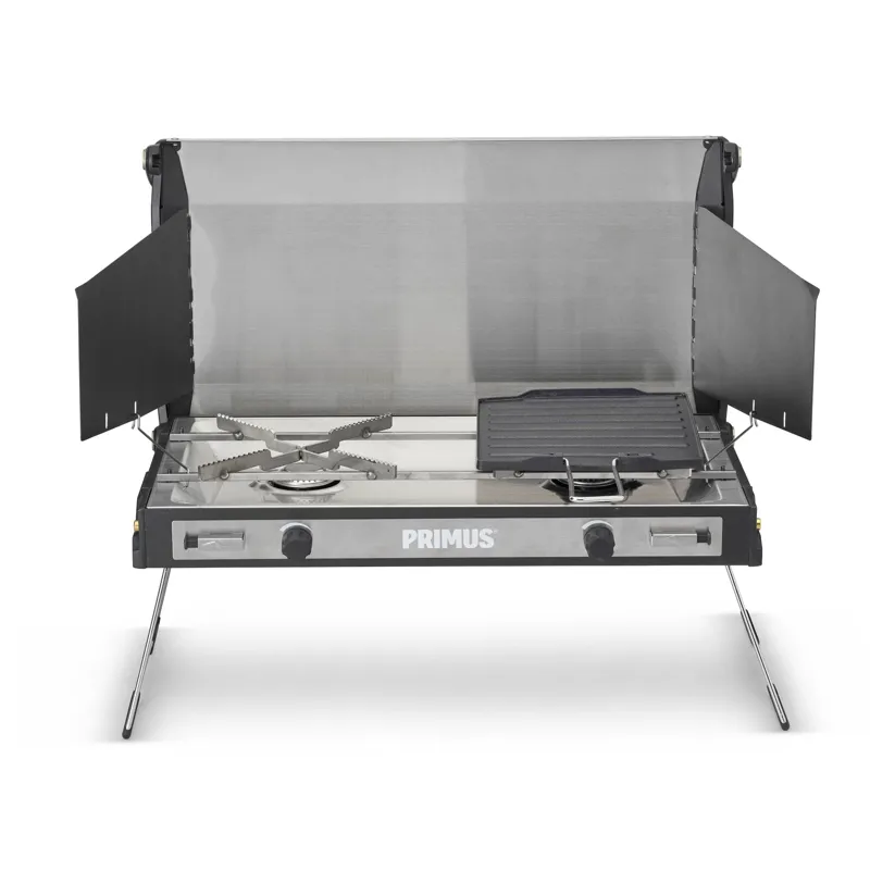 Primus Tupike 2 Burner Gas Stove with Non-Stick Griddle Plate