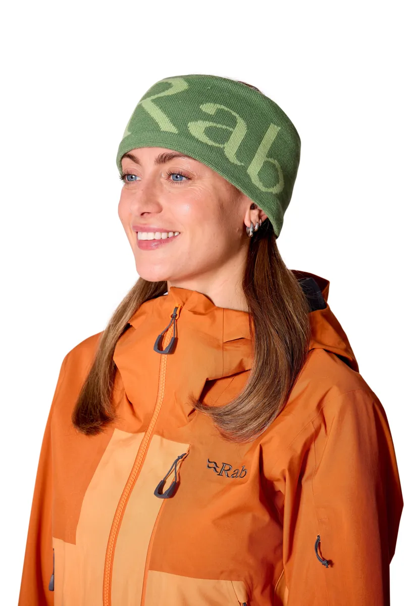 Rab Knitted Logo Headband Dark Fig Green/Fig Green One Size-1