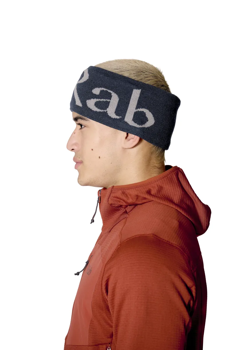 Rab Knitted Logo Headband Tempest Blue/Light Zinc One Size-2