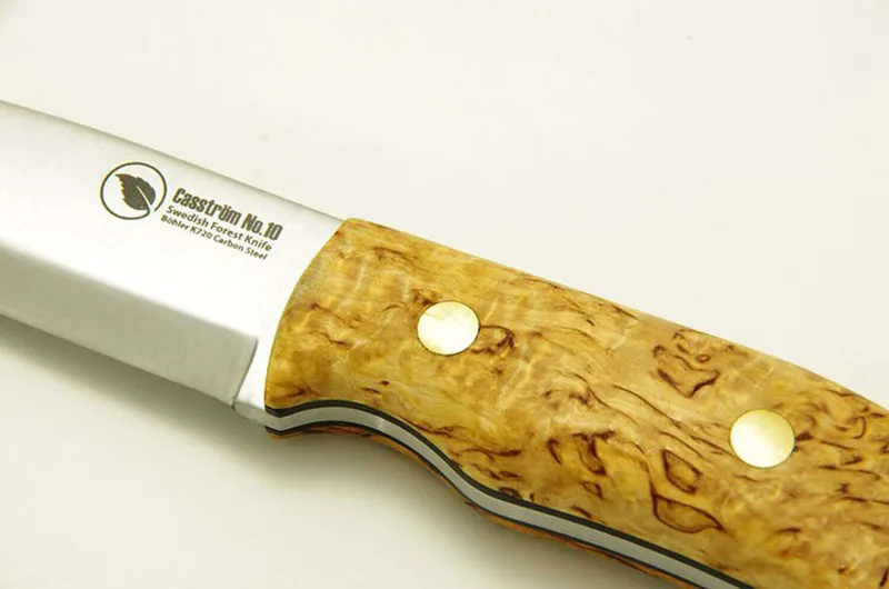 Casstrom No.10 Swedish Forest Knife - Curly Birch Handle Carbon Blade-3