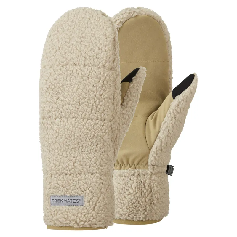 Trekmates Womens Balwen Sherpa Pile Mittens - Cashew
