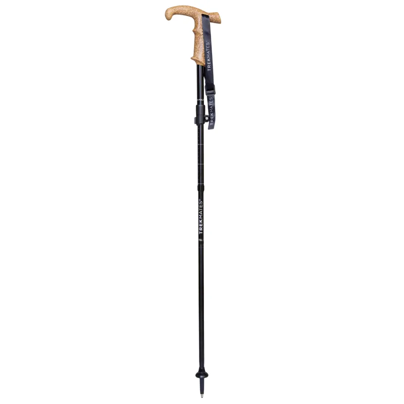 Trekmates Wanderer Fold Lock Walking Stick Pole - Single Black-2