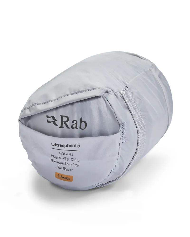Rab Ultrasphere 5 Sleeping Mat - Dark Pewter REG 2026 Version 183cm x 51cm  x 8cm 345g R-value 5.5    -7