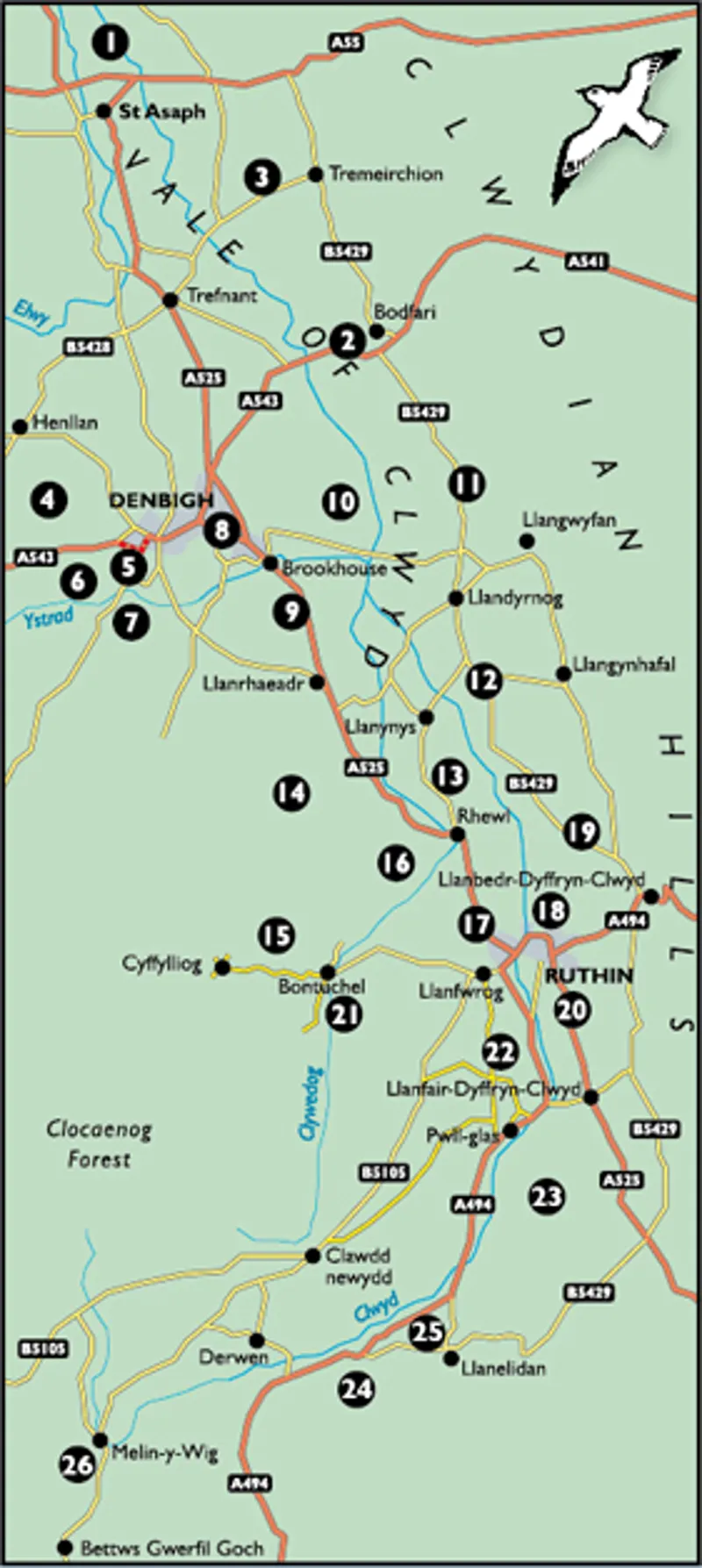 Walks in the Vale of Clwyd - David Berry - Kittiwake Guides-1