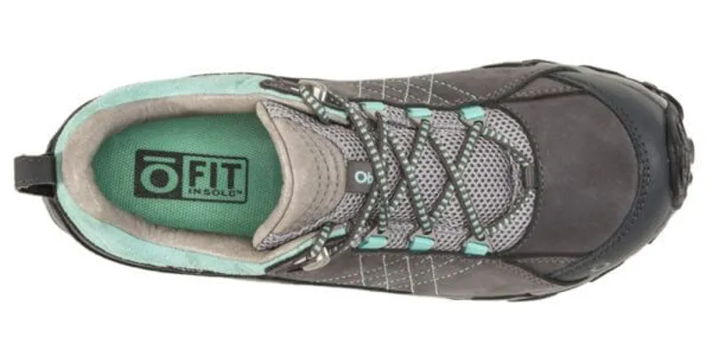 Oboz Womens Sapphire Low Waterproof Shoe - Wide Fit - Charcoal/Beach Glass-2