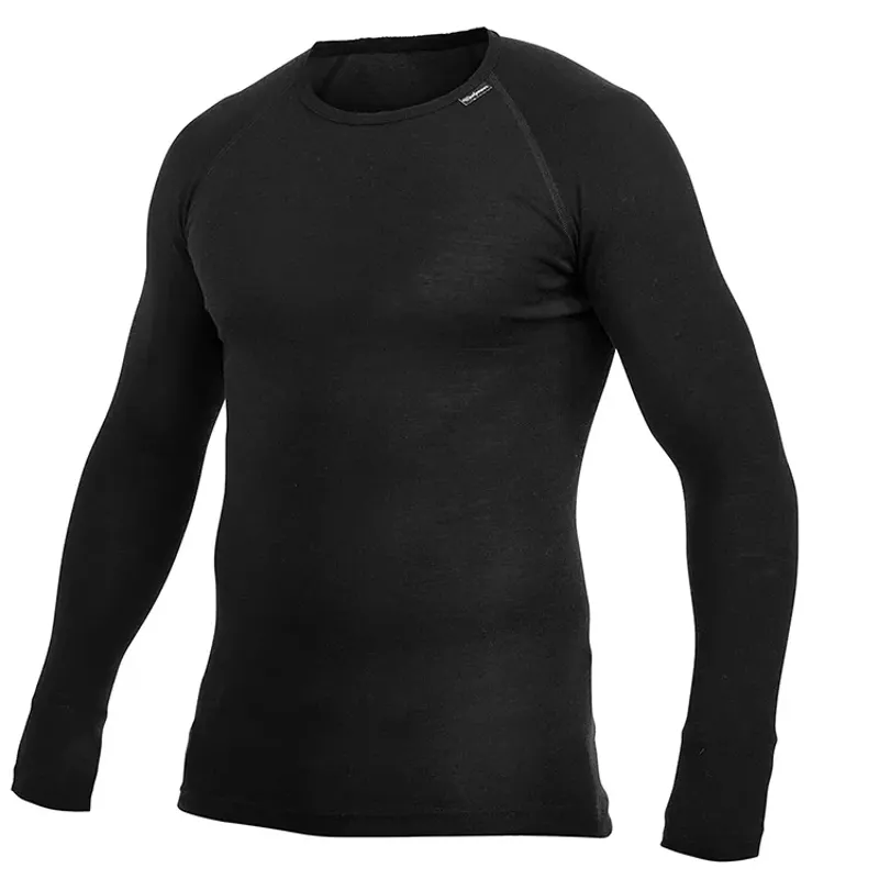 Woolpower LITE Unisex Crewneck Long Sleeve Merino Baselayer - Black