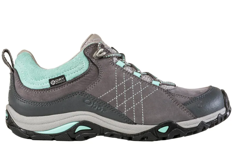 Oboz Womens Sapphire Low Waterproof Shoe - Wide Fit - Charcoal/Beach Glass-1