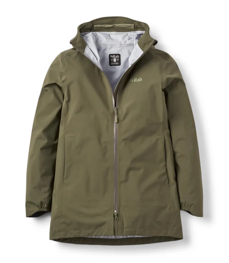 Rab Womens Firewall Parka  Longer Waterproof Jacket - Army-1