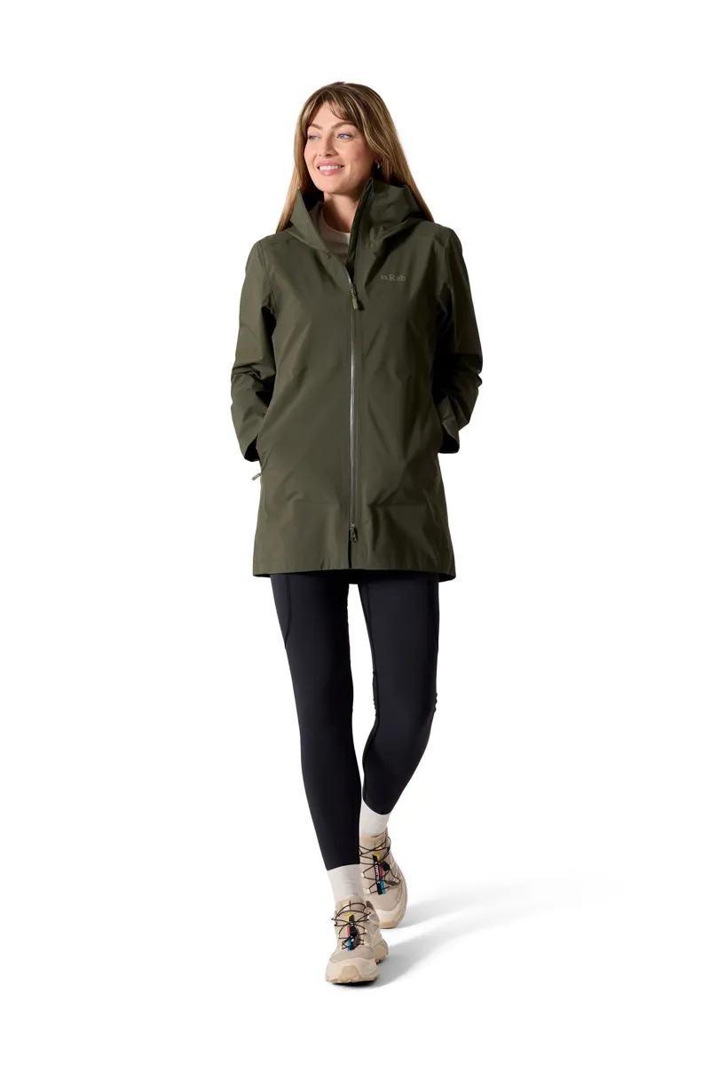Rab Womens Firewall Parka  Longer Waterproof Jacket - Army-3
