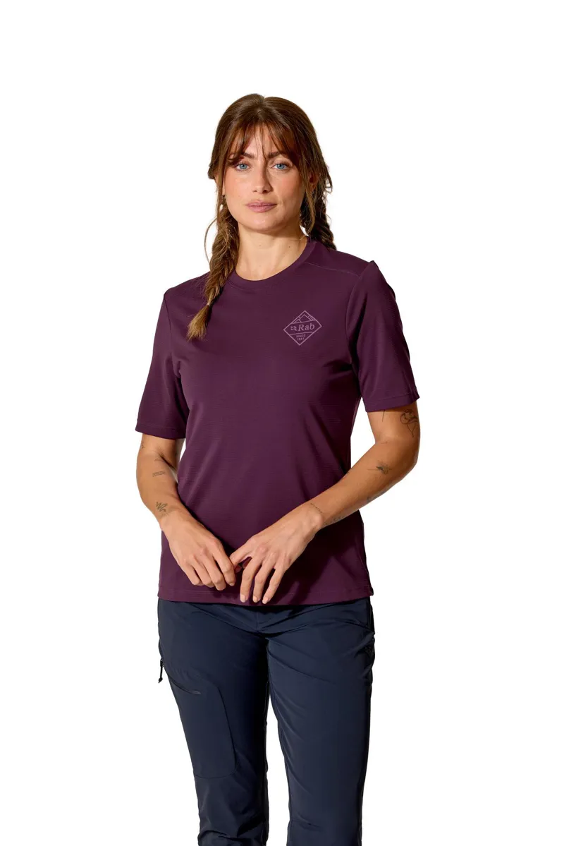 Rab Force Stamp Tee Womens Technical Shirt Mulberry-3