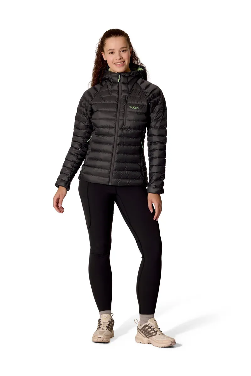 Rab Womens Microlight Alpine Down Hoody Jacket - Graphene Grey - New 2026-2
