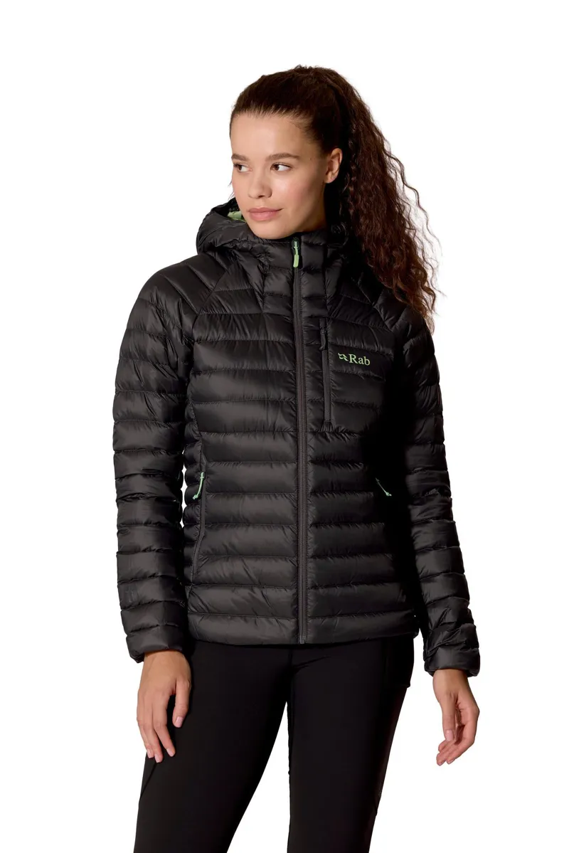 Rab Womens Microlight Alpine Down Hoody Jacket - Graphene Grey - New 2026