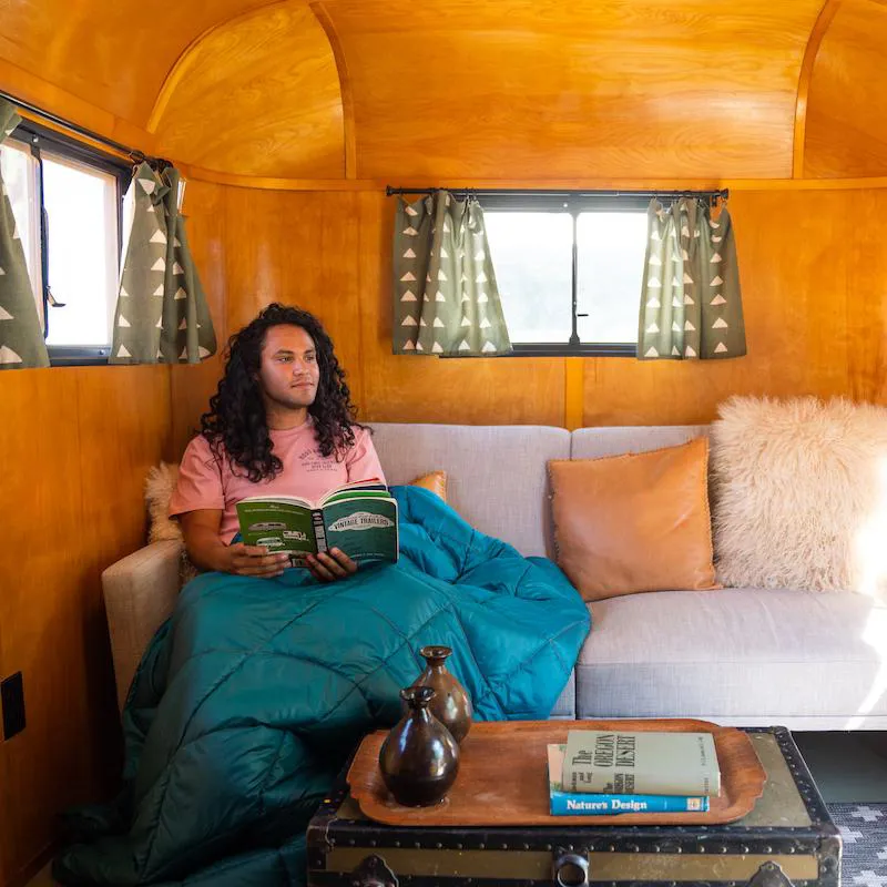 Rumpl Nanoloft Puffy Blanket - Single - Solid Harbour Blue - Click and Collect Only-2