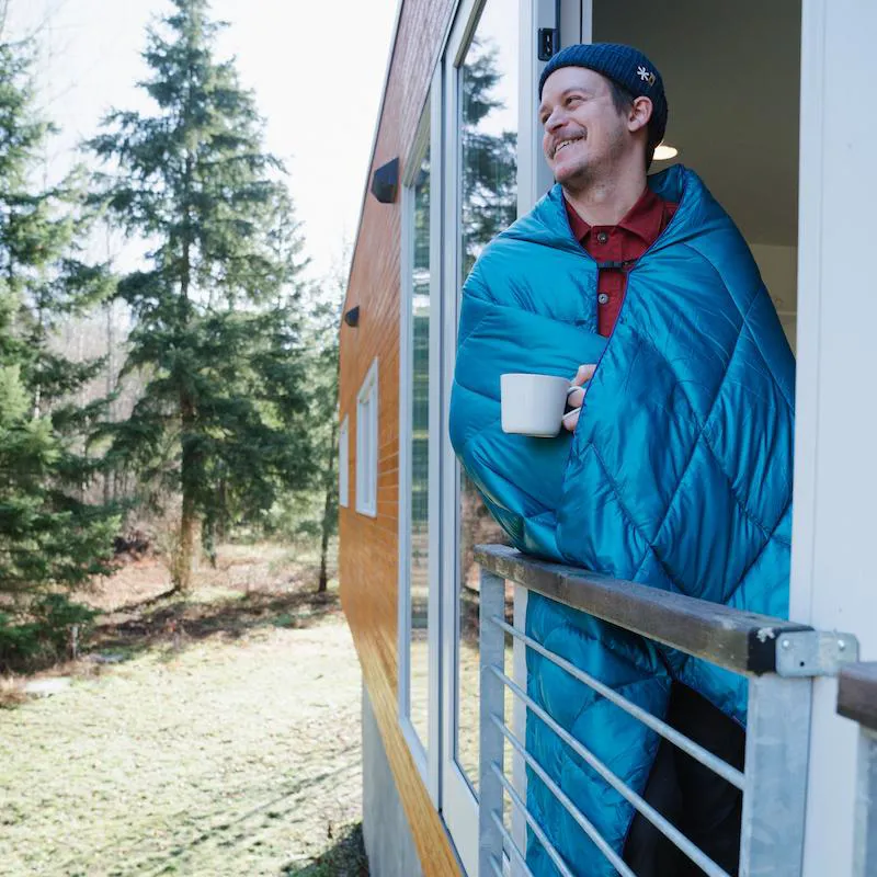 Rumpl Nanoloft Puffy Blanket - Single - Solid Harbour Blue - Click and Collect Only-3