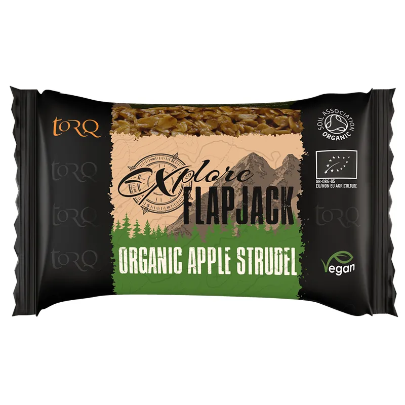 Torq Explore Flapjack Apple Strudel - Organic Vegan Energy bar for physical activity