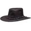 Barmah Australian Kangaroo Leather Squashy Hat - Dark Brown