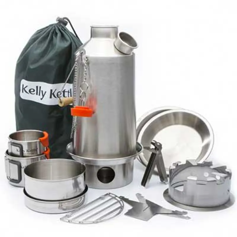 Kelly Kettle Ultimate Base Camp 1.6L Stainless Steel Kettle Kit with Whistle