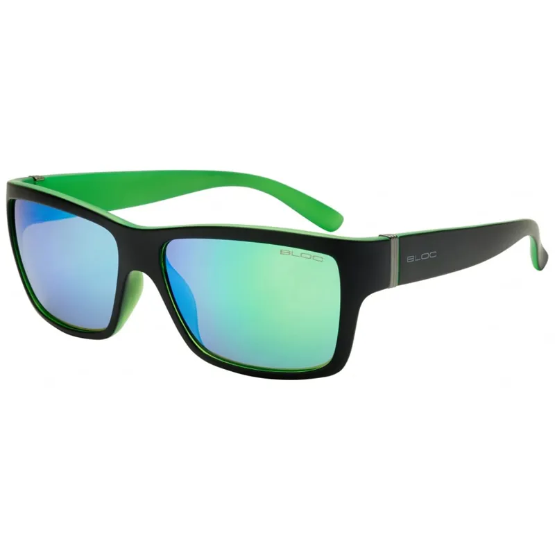 Bloc Riser XG1Black and Green/Green Mirror Sunglasses