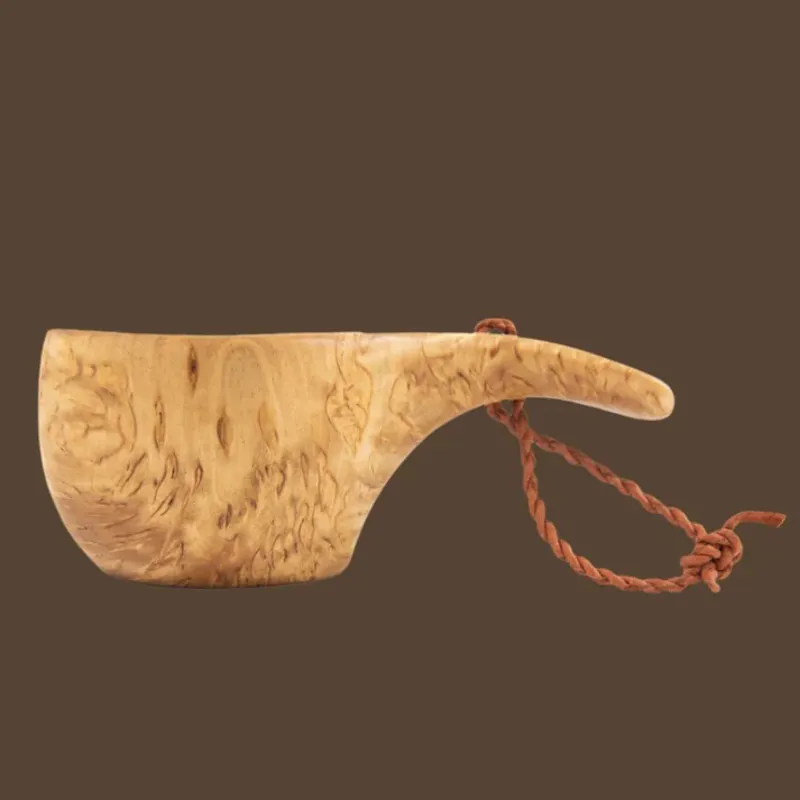 Casstrom Curly birch Kuksa with Classic handle