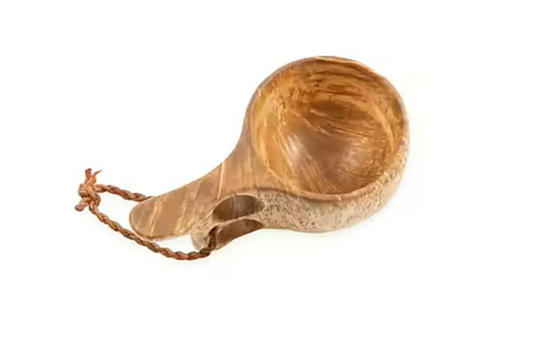 Casstrom Curly Birch Kuksa with 2-Finger Handle-2